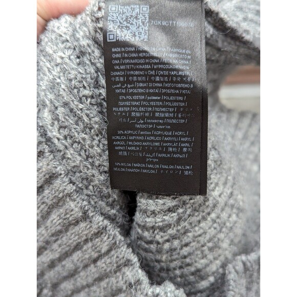 Guess Oversized Medium Pearl Embellished Grey Sweater mock neck - Picture 6 of 8